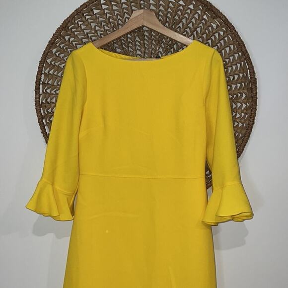 Banana Republic yellow ruffle sleeve dress size 2 new with tags - Picture 4 of 10